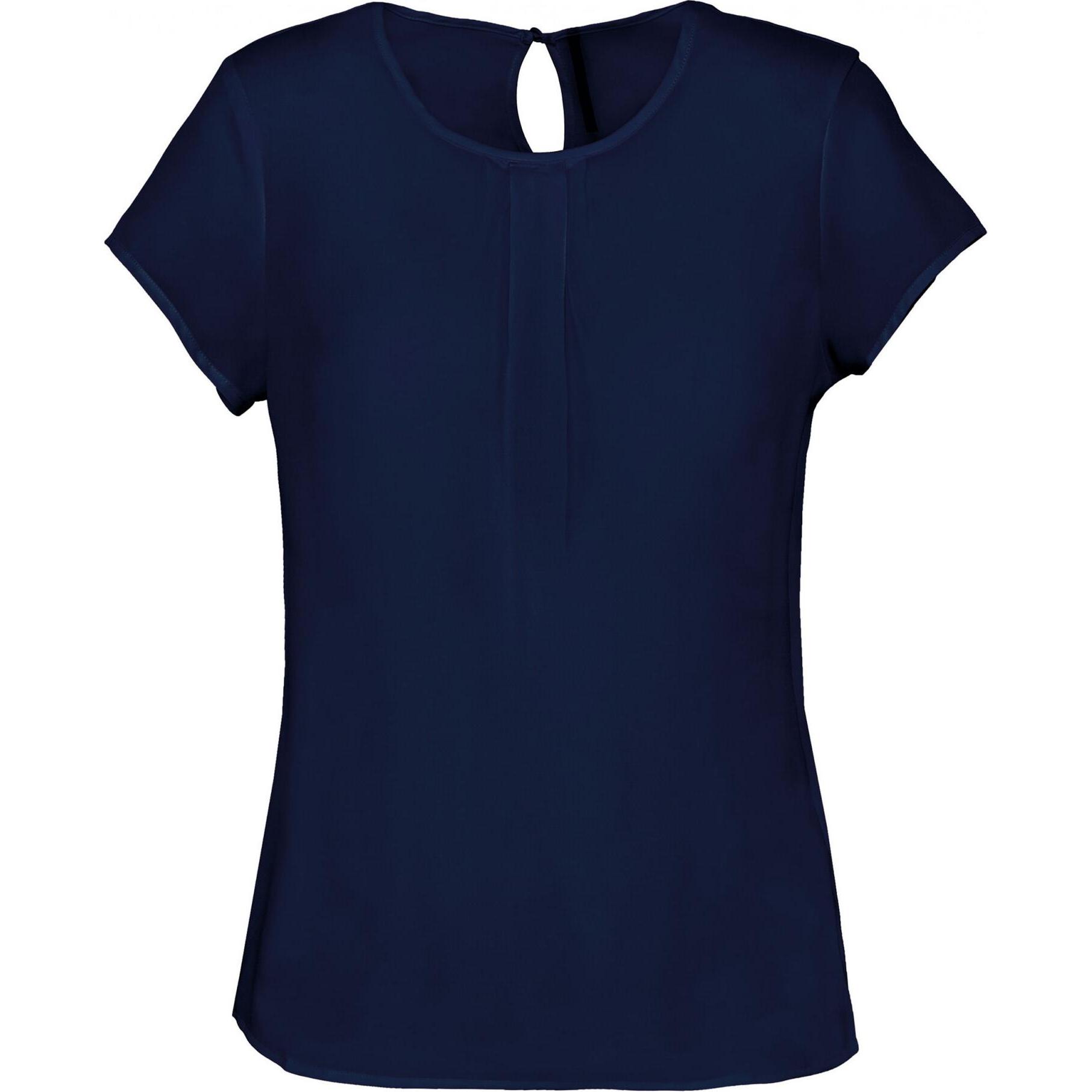 Kariban, Damen, Bluse, Krepp-Bluse, Damen, Blau, (38)