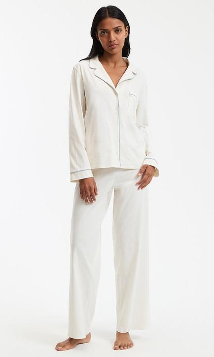 Image du produit Anne Weyburn Pyjama im Grossvater-Look aus einfarbigem Baumwolljersey (S)