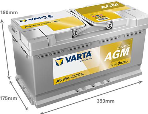 Produktbild Varta Silver Dynamic AGM (12 V, 95 Ah, 850 A)