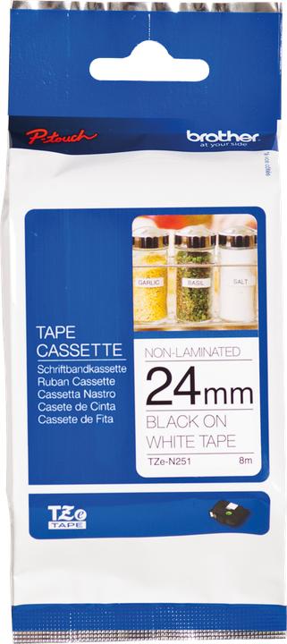 Produktbild Brother TZeN251 unlaminiertes Klebeband (2.40 cm, Weiss)