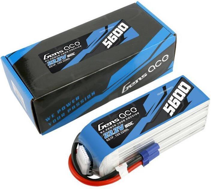 Produktbild Gens Ace LiPo Pack 5600mAh 22,2V 80C 6S1P(EC5) (22.20 V, 5600 mAh)