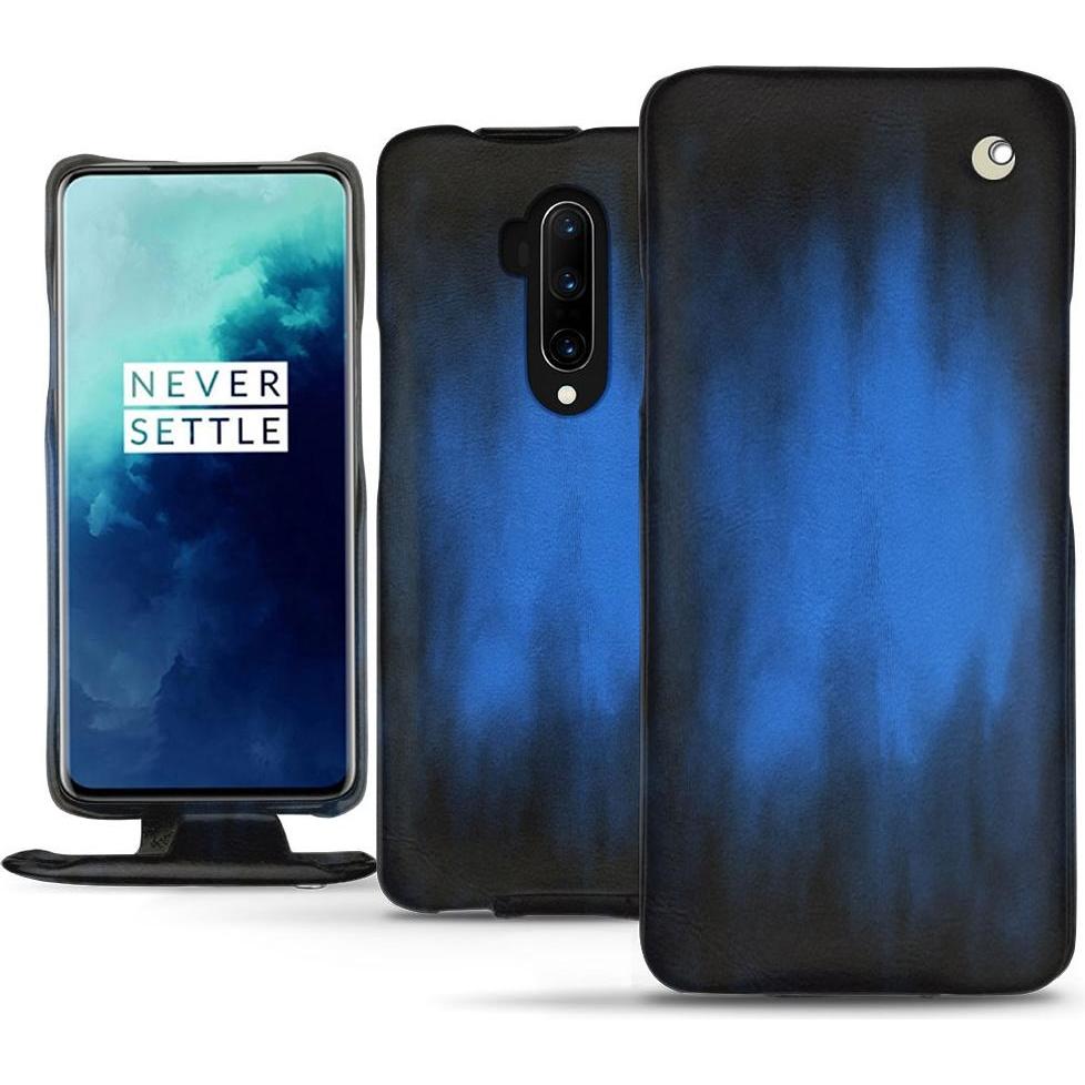 Noreve Lederschutzhülle vertikal (OnePlus 7T Pro), Smartphone Hülle, Blau