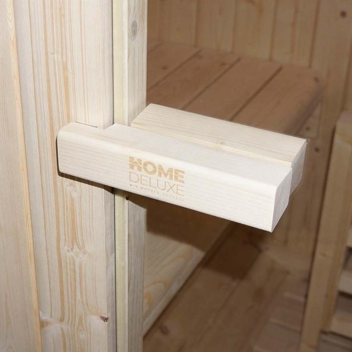Actual product image Home Deluxe Outdoor sauna barrel sauna AQUILA DELUXE L- 195 x 220 cm for 4 persons - Sauna with 8kW heater