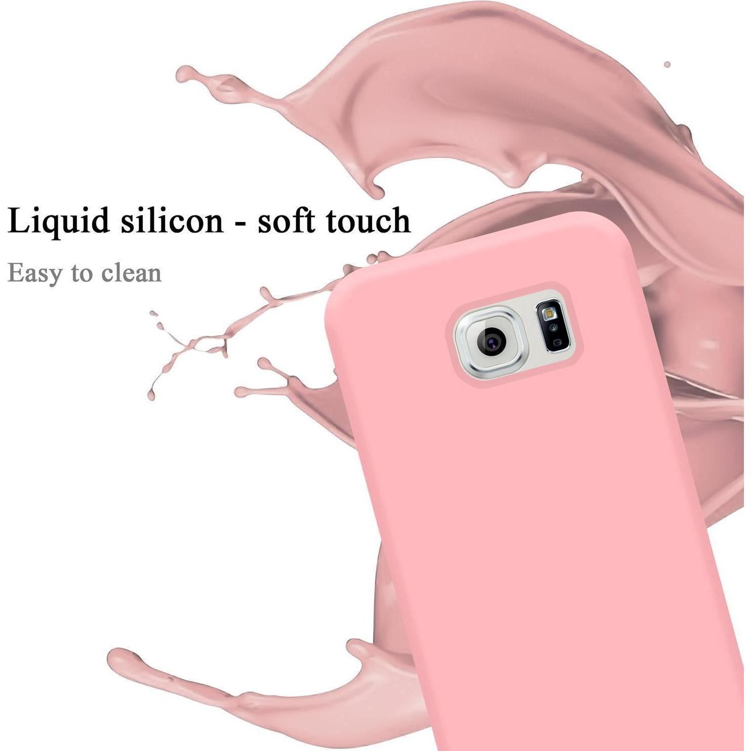 Thumbnail - Cadorabo TPU Liquid Silicone Case Cover (Samsung Galaxy S6 Edge), Smartphone Hülle, Rosa