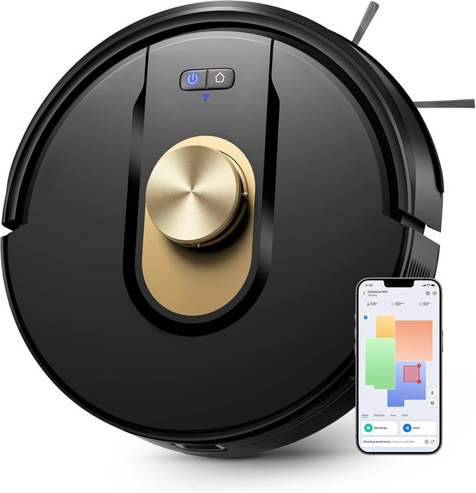 Actual product image Vexilar Robot Vacuum and Mop with Laser Navigation, 5000 Pa Suction, Multi-Floor Mapping, Long Battery Life (5000 Pa, Wiping pads (rotating))