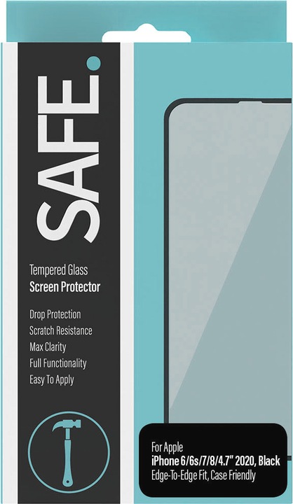 Immagine prodotto Safe. Pellicola protettiva per iPhone 6/6s/7/8/SE (2020/2022) (1 Pezzo/i, Apple iPhone 6s, Apple iPhone SE (terza generazione), Apple iPhone SE (seconda generazione), Apple iPhone 6, Apple iPhone 8, Apple iPhone 7)