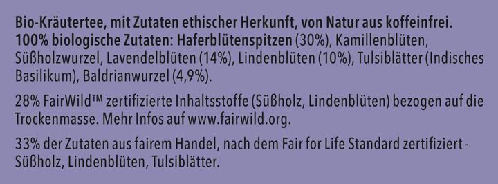 Valori nutrizionali e ingredienti Pukka Notte (20 g)