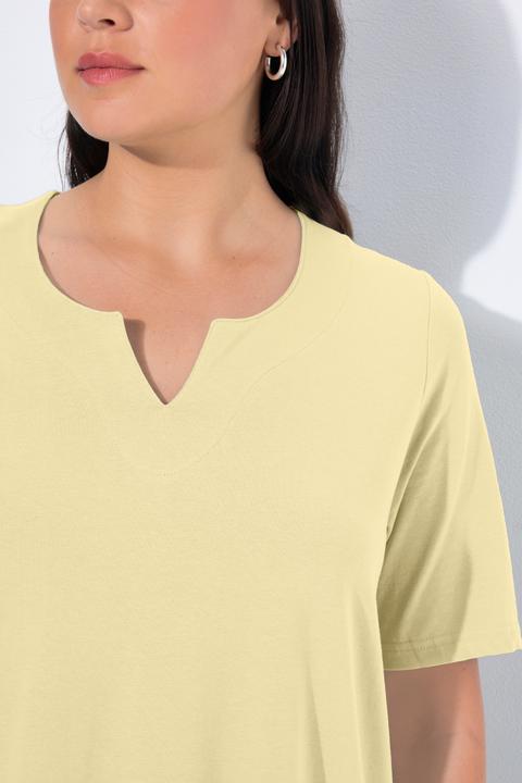 Actual product image Ulla Popken Essential Notch Neck Stretch Tee (54)