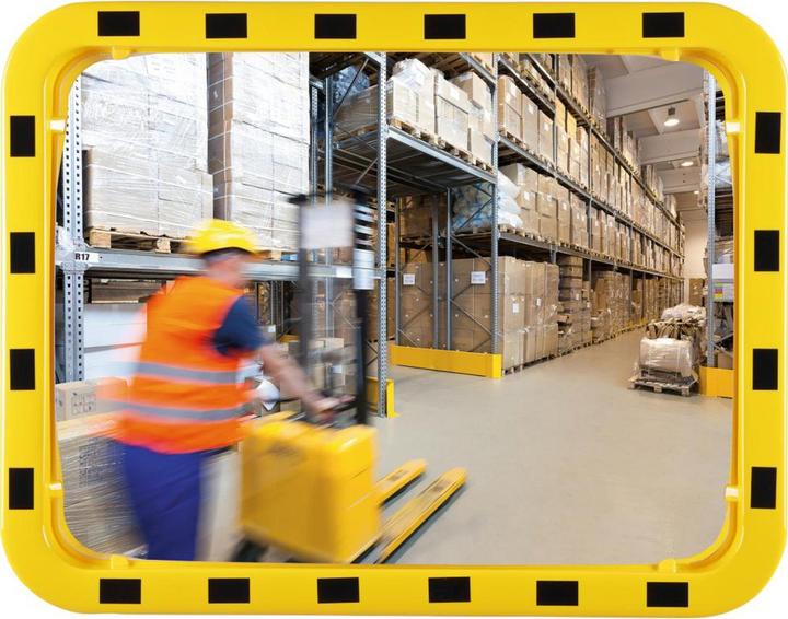 Actual product image Dancop Safety/traffic mirror H600xW800mm acrylic,yellow/black ca110degree view 22m (80 x 60 cm)