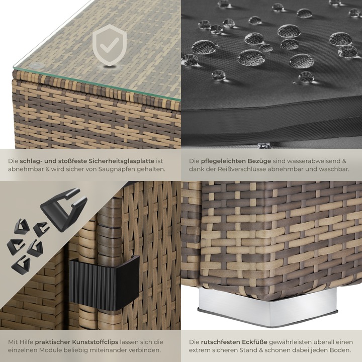 Produktbild tectake Rattan Lounge Milano