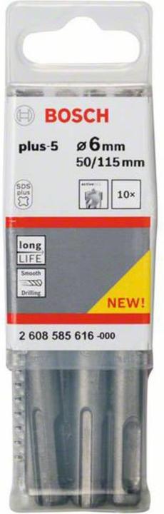 Actual product image Bosch Professional Zubehör Hammer drill SDS plus-5, 6 x 50 x 115 mm, pack of 10 (6 mm)