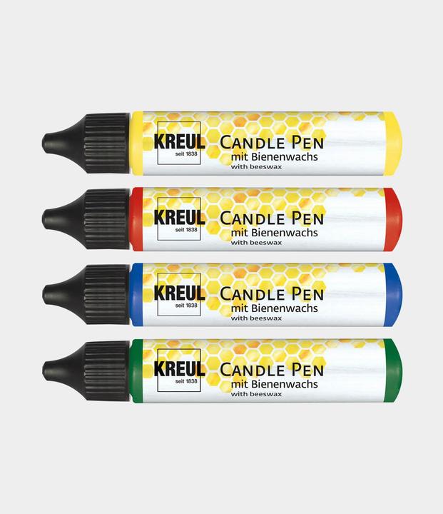 Image du produit Kreul Set de 4 stylos bougie, peinture à la cire (Bleu, Jaune, Green, Red, 116 ml)