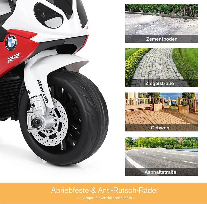 Image du produit Homcom Kinder Elektro Motorrad mit Licht- und Soundeffekte BMW S1000 RR Rot (6 V)
