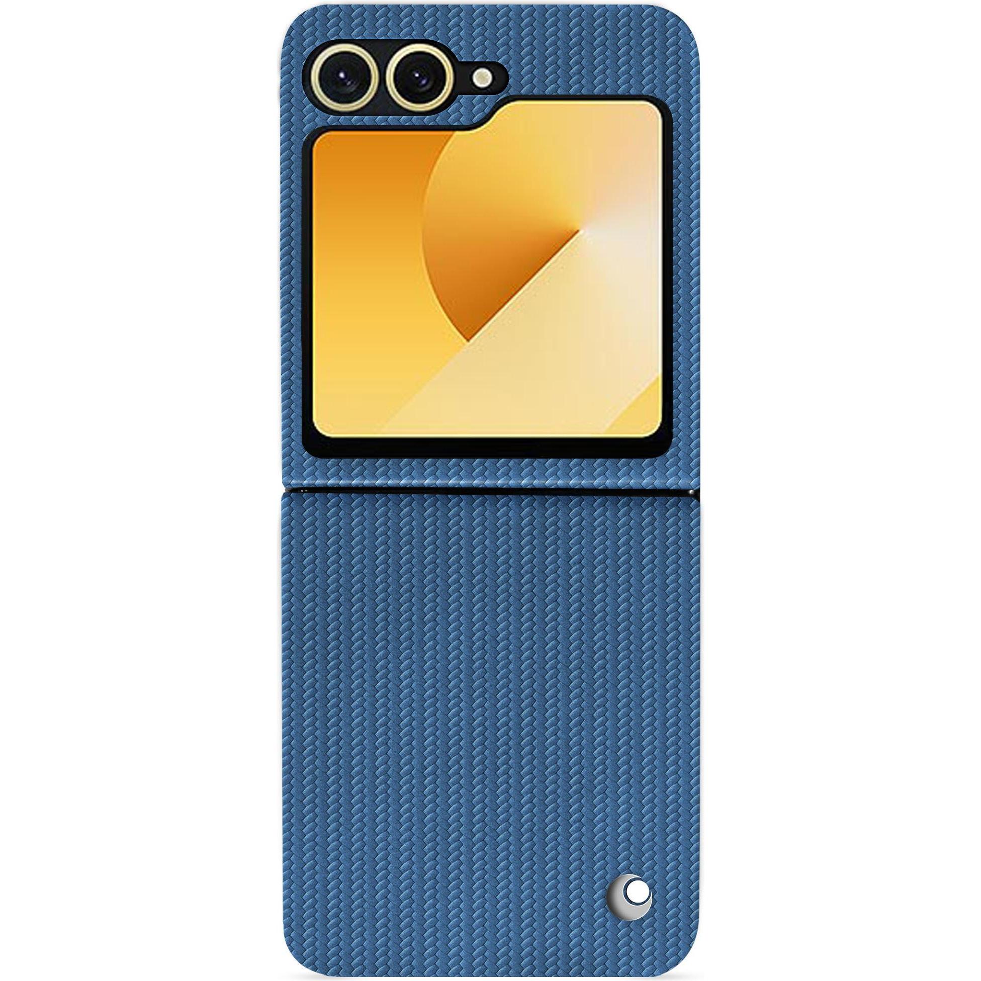 Noreve Lederschutzhülle Samsung Galaxy Z Flip6 (Samsung Galaxy Z Flip6), Smartphone Hülle, Blau