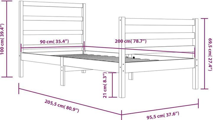 Produktbild vidaXL Gervasio (90 x 200 cm)