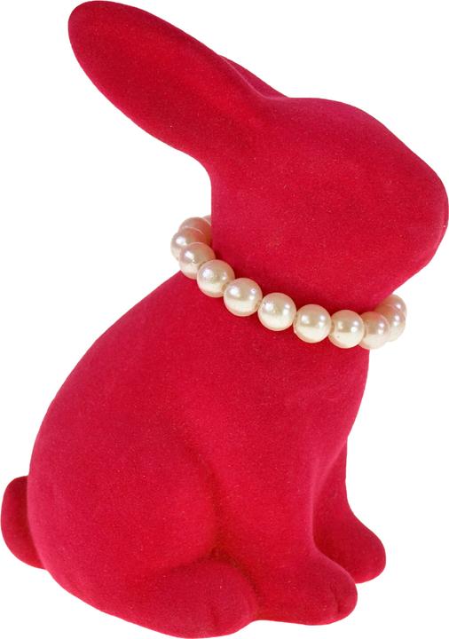 Werner Voss Hase mit Perlenkette pink 9,2x6,5x13cm (1x)