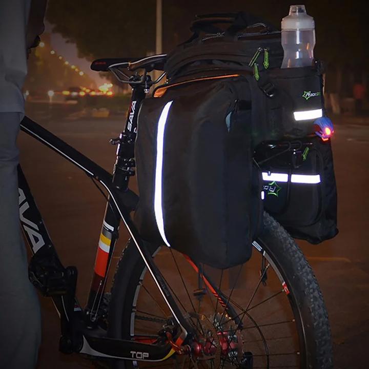 Produktbild Rockbros A6-03BK bicycle bag for trunk 35 l with fold-out pockets - black (35 l, Gepäckträgertasche)