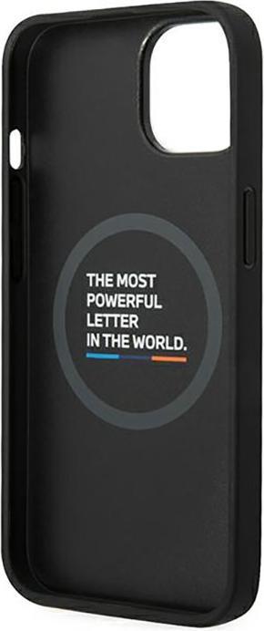 Produktbild BMW Etui BMHMP14S22PTDK iPhone 14 6,1" czarny/black Leather Stamp Tricolor Magsafe (Apple iPhone 14)