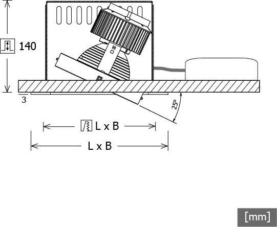 Actual product image LTS LED recessed spotlight (2700 lm)