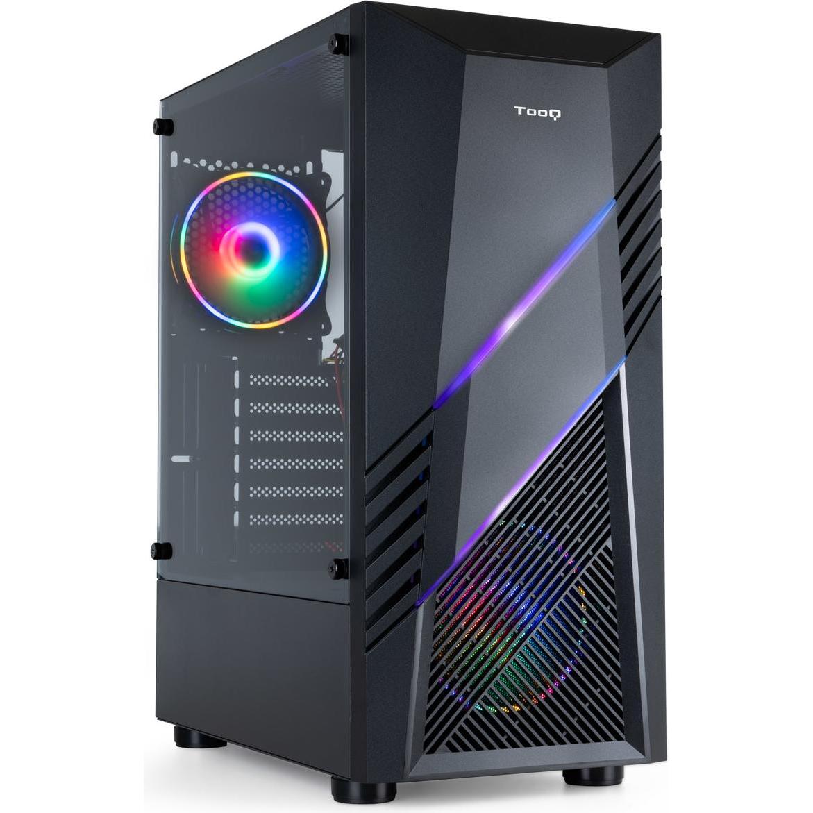 Tooq Technology Boitier Moyen Tour ATX TooQ BioHazard TQGCC102 RGB avec panneau vitré (Noir) (mATX, Mini-ITX, ATX), Case PC, Nero