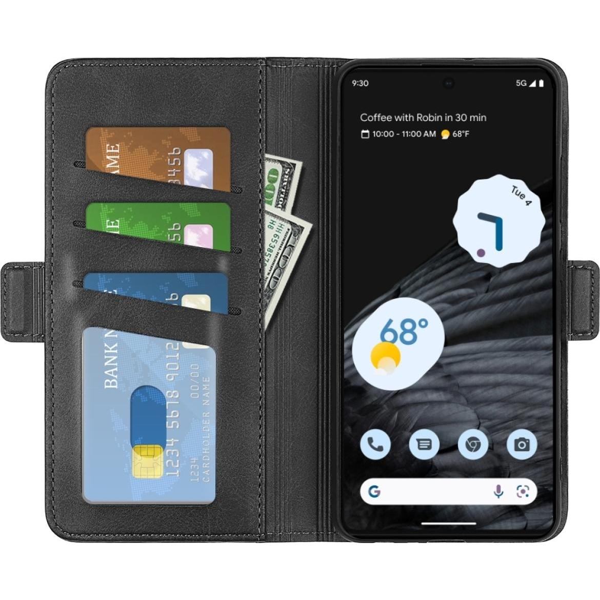 Thumbnail - Screenguard Google Pixel 7 Pro CardLounge Lederhülle (Google Pixel 7 Pro), Smartphone Hülle, Schwarz
