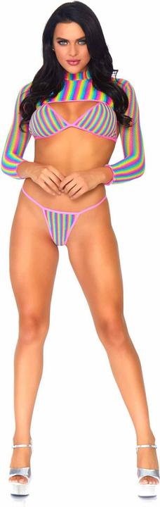 Actual product image Leg Avenue Rainbow top, string & crop top (One size)