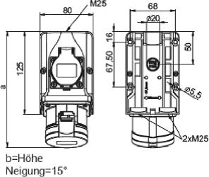 Productafbeelding PCE CEE Wandcontactdoos Combo 16A 400V IP44 9215-6