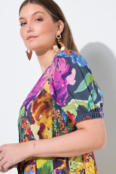 Actual product image Ulla Popken Button Down Short Sleeve Maxi Dress (56)