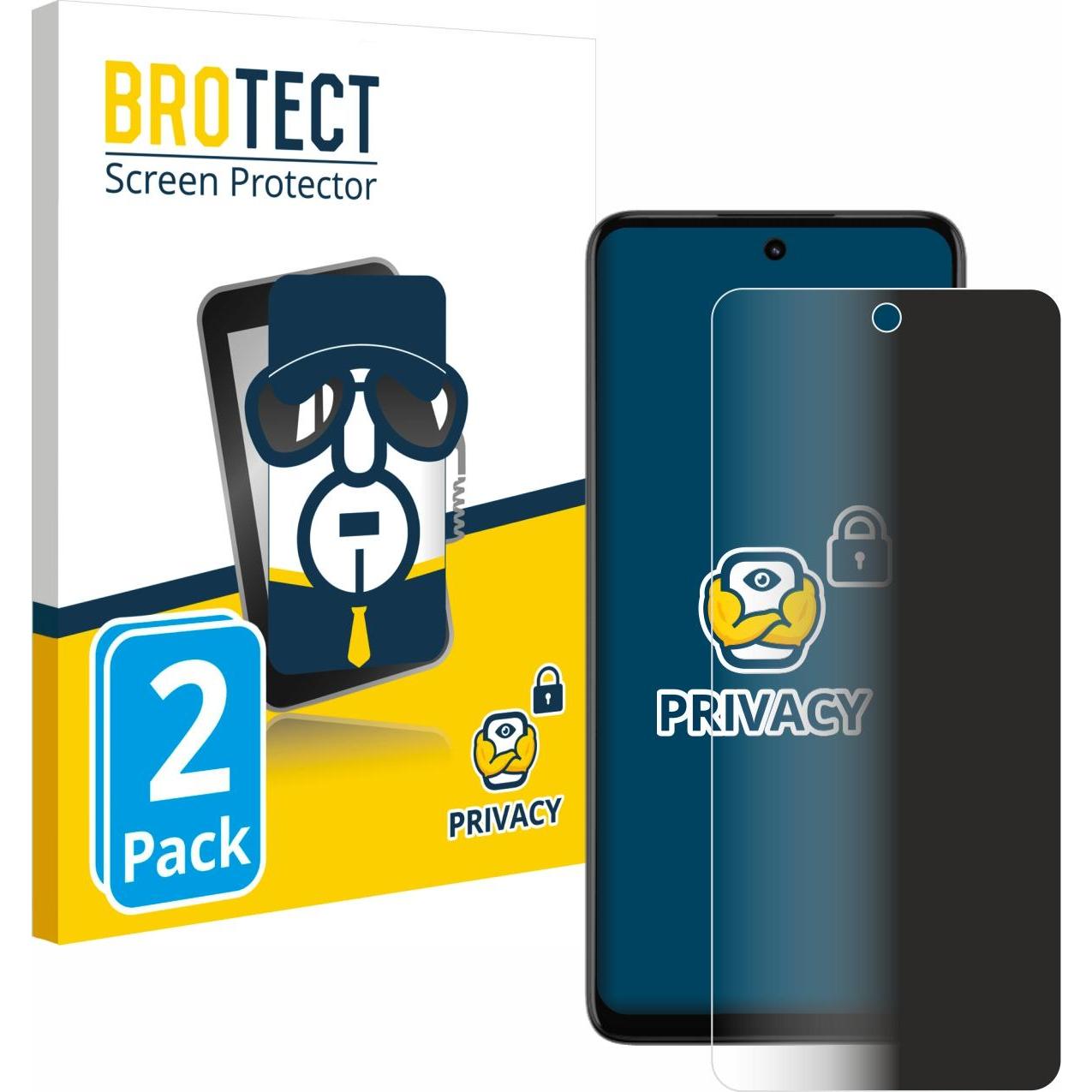 BROTECT Sichtschutzfolie Anti-Spy Privacy Folie Blaulicht-Schutz (2 Stück, Motorola Moto G73), Smartphone Schutzfolie, B...
