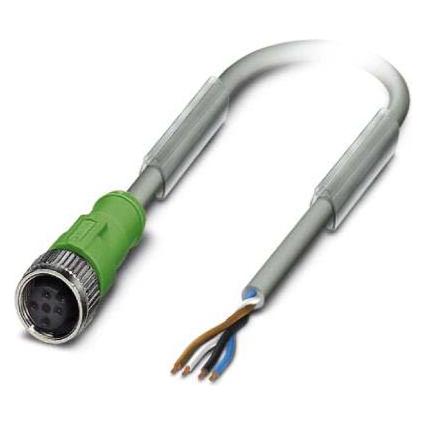 Phoenix Contact 1456941 Sensor-/Aktor-Anschlussleitung 3 m Polzahl: 4 1 St., Elektronikkabel + Stecker, Grau