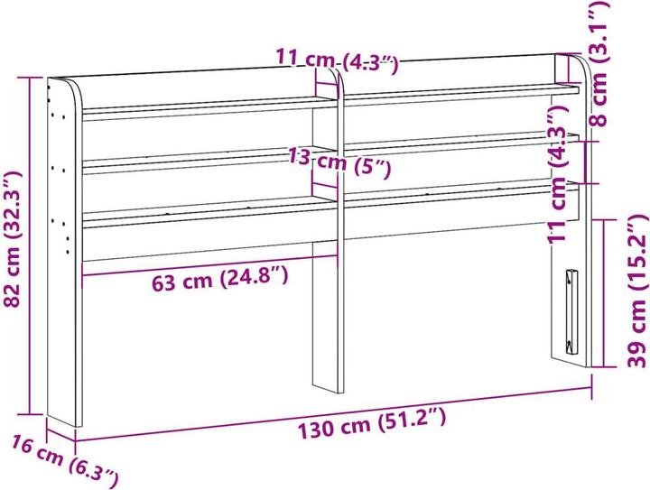 Image du produit vidaXL Kopfteil (130 x 16 x 82 cm)