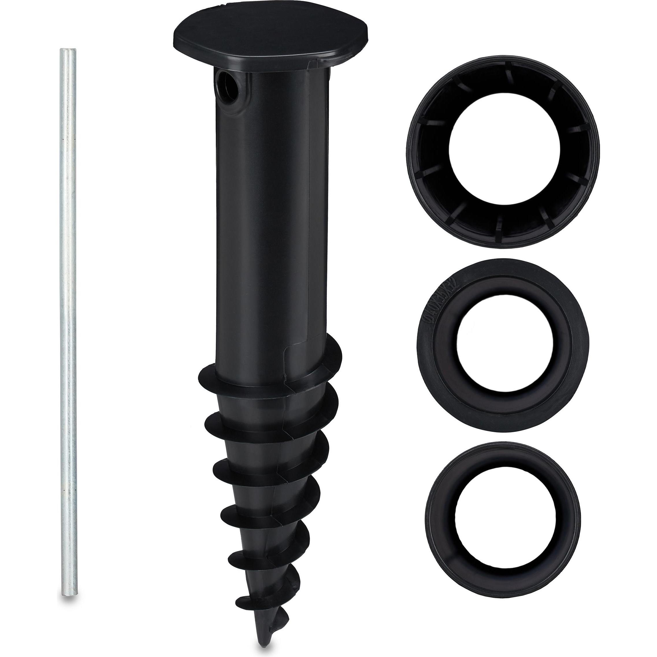 Relaxdays, Base + Piedistallo ombrellone, Picchetto ombrellone