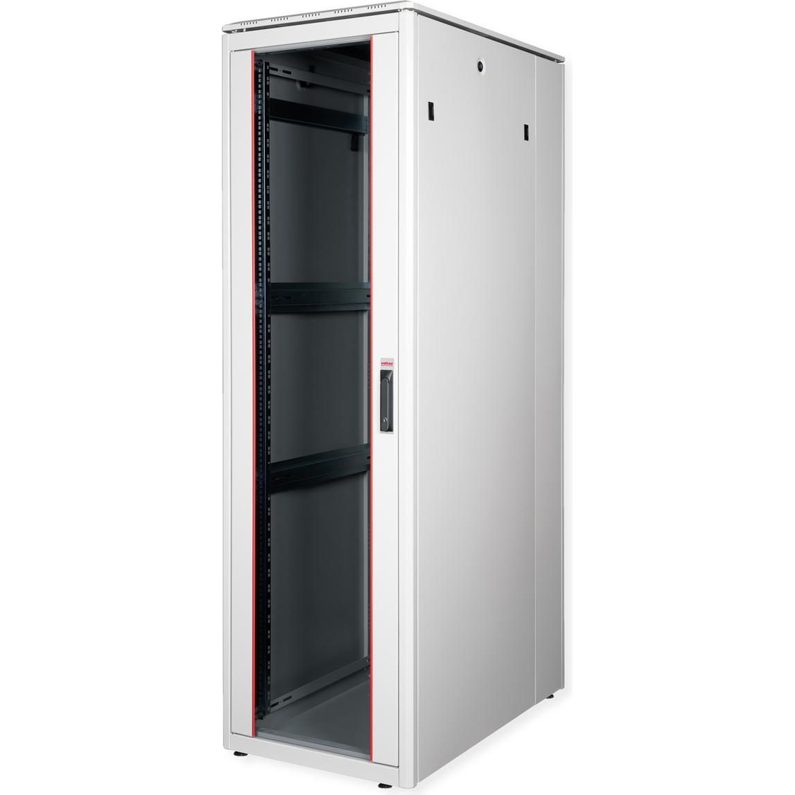 Roline 19-Zoll Netzwerkschrank Pro 42 HE (42 HE, 19 Zoll Rack), Serverschrank, Grau