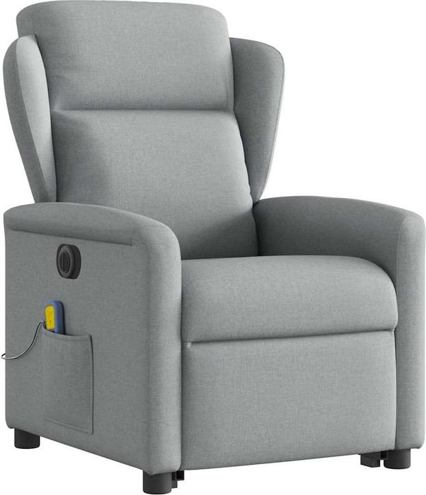 Immagine prodotto vidaXL Poltrona massaggiante elettrica con ausilio per la posizione eretta Tessuto grigio chiaro