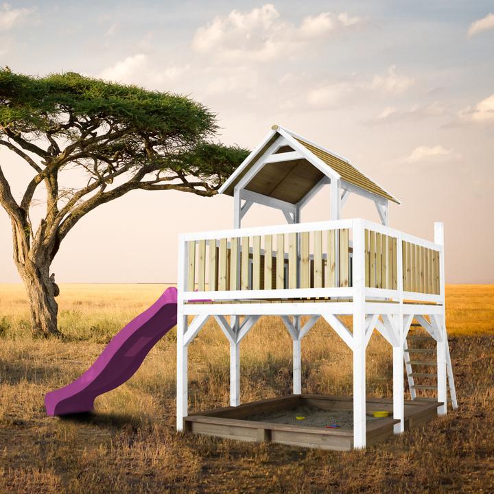 Immagine prodotto Axi Torre di gioco Atka marrone/bianco - Scivolo viola