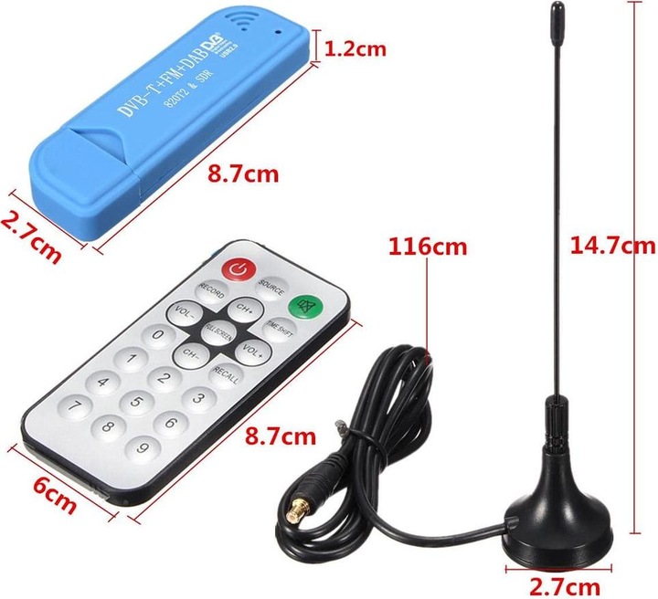 Produktbild JTI USB 2.0 Digitaler DVB-T-TV-Empfänger (USB 2.0, DAB, DVB-T, analoges Radiosignal)