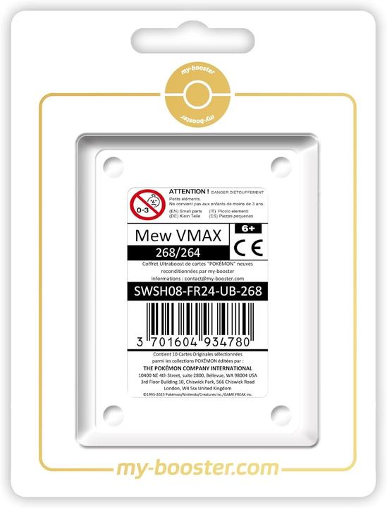 Actual product image My-booster Mew VMAX Shiny Rainbow Fusion Strike Pokémon Cards (French, Booster Pack)