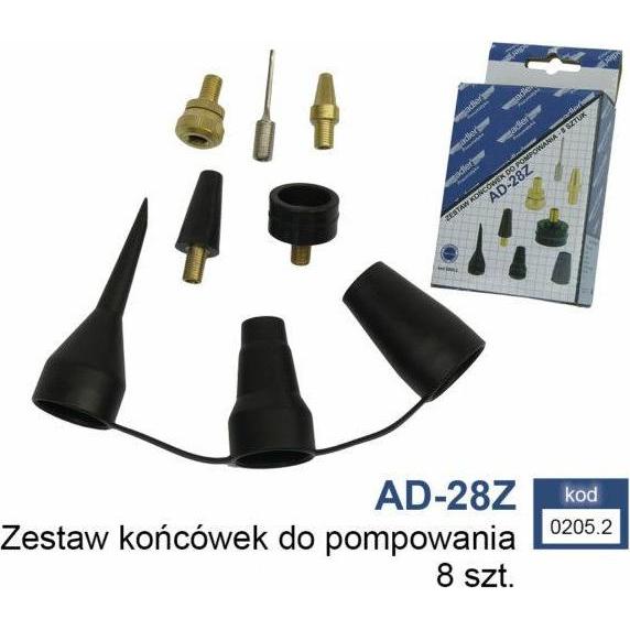 Adler, Tosasiepi, MAR ZESTAW KOŃCÓWEK DO POMPOWANIA 8szt. AD-28Z (Manuale)