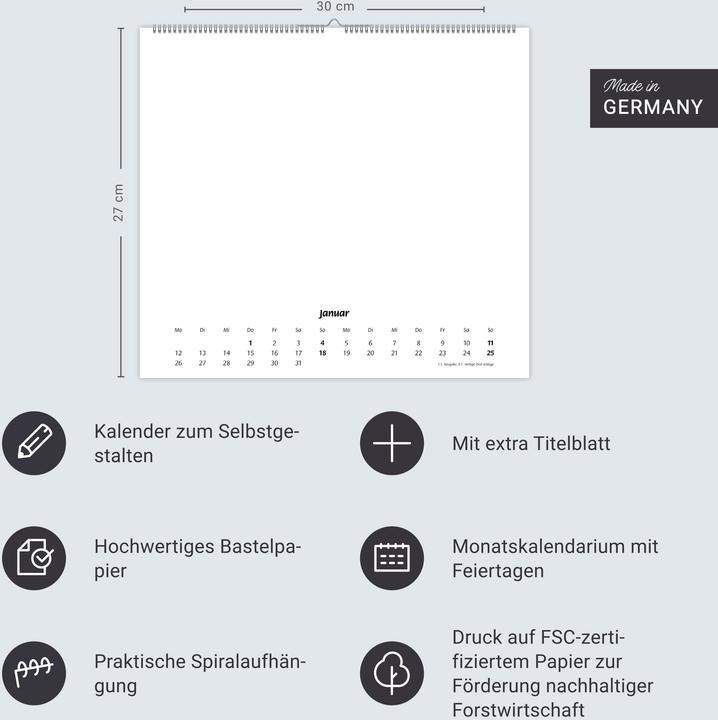 Produktbild times&more Bastelkalender silber 2026 (Harter Einband, Deutsch)