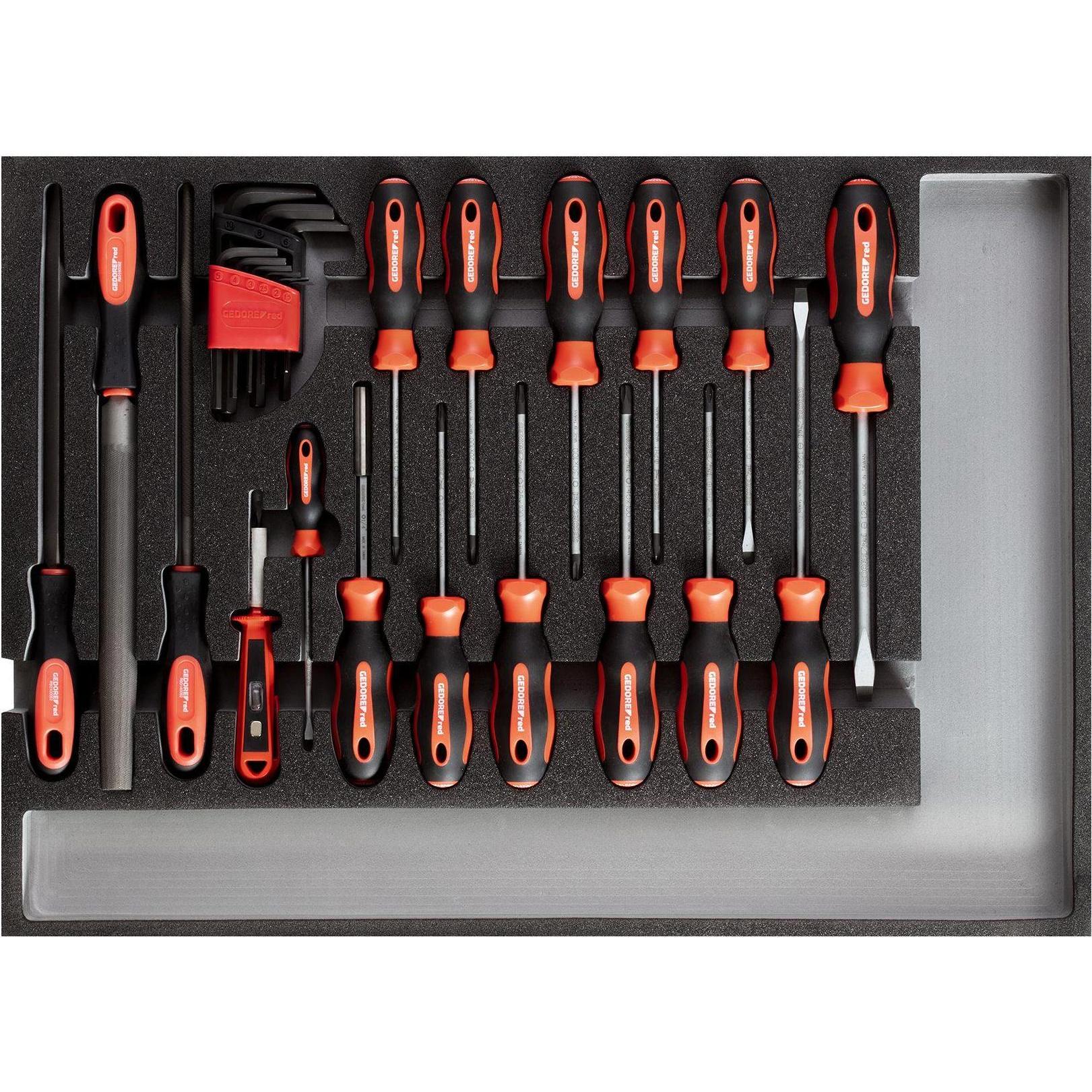 Gedore Red, Schraubenzieher, red R22350002 Werkzeugsatz Schraubendreher + Feilen CT-Modul 26-teilig