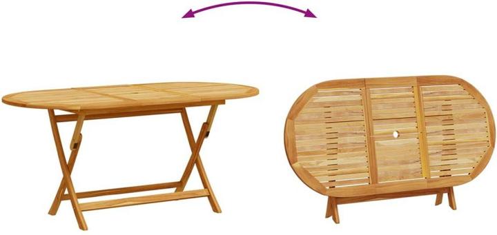 Immagine prodotto vidaXL Mobili da giardino set da pranzo set da giardino 7 pezzi in legno massiccio di acacia textilene (160 cm)