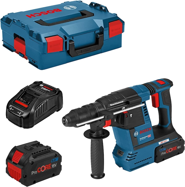 Fast charger, 2 x ProCORE18V 8.0Ah rechargeable battery, GBH 18V-26F