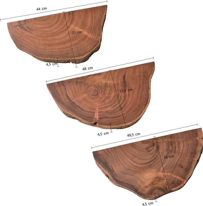 Produktbild Wohnling Wandregal (47 x 25 x 4 cm)