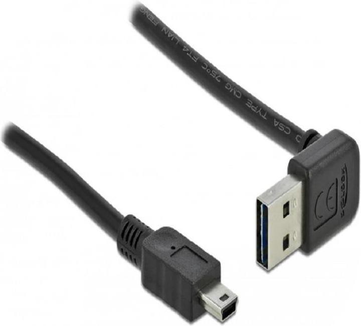 Produktbild Delock USB2.0-Kabel Easy A-MiniB: 1m, schwarz (1 m, USB 2.0)