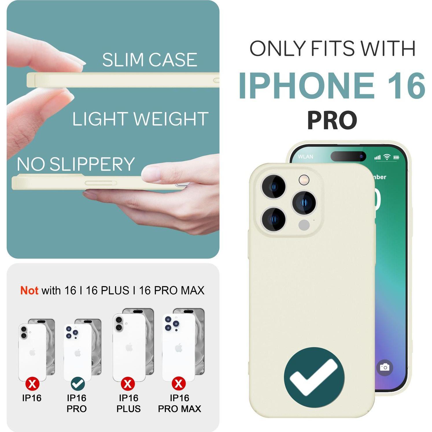 Thumbnail - Nalia Extra Dünne Handyhülle 0,5mm (Apple iPhone 16 Pro), Smartphone Hülle, Weiss