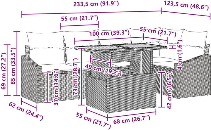 Produktbild vidaXL Garten-Set (100 x 55 x 73 cm)
