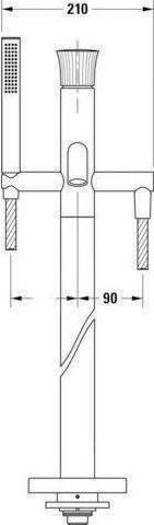 Produktbild Duravit Fertigmontage-Set WHITE TULIP f Einhebel-Wannenm. bodenstehend chrom