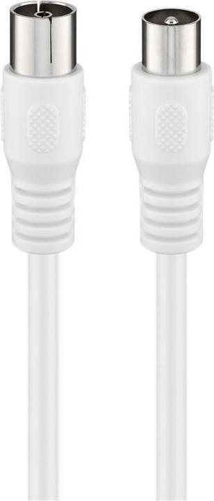 Goobay antenna cable (class A, >85 dB), 2x shielded, 5 m, white (85 dB, Antenna cable)