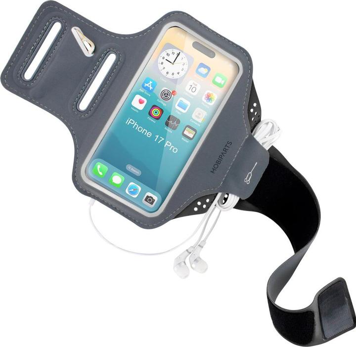 Actual product image Mobiparts Comfort Fit Sport Armband Apple iPhone 17 Pro Black