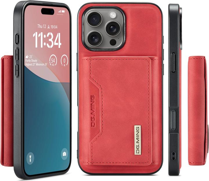 Image du produit Dg.Ming iPhone 13 Pro - Etui, Leder-Optik, Kartenfach & Magnetverschluss, Rot (Apple iPhone 13 Pro)